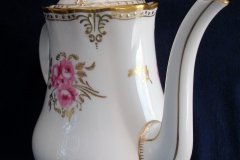 ROYAL CROWN DERBY ROYAL PINXTON ROSES A1155 -  COFFEE POT & LID    5 CUPPER  .....   http://jaapiesfinechinastore.com