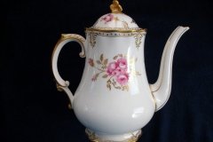 ROYAL CROWN DERBY ROYAL PINXTON ROSES A1155 -  COFFEE POT & LID    5 CUPPER  .....   http://jaapiesfinechinastore.com