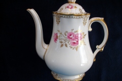 ROYAL CROWN DERBY ROYAL PINXTON ROSES A1155 -  COFFEE POT & LID    5 CUPPER  .....   https://www.jaapiesfinechinastore.com