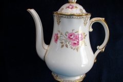 ROYAL CROWN DERBY ROYAL PINXTON ROSES A1155 -  COFFEE POT & LID    5 CUPPER  .....   http://jaapiesfinechinastore.com