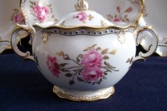 ROYAL CROWN DERBY ROYAL PINXTON ROSES A1155 -  COVERED SUGAR BOWL  .....   http://jaapiesfinechinastore.com