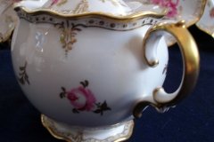 ROYAL CROWN DERBY ROYAL PINXTON ROSES A1155 -  COVERED SUGAR BOWL  .....   http://jaapiesfinechinastore.com