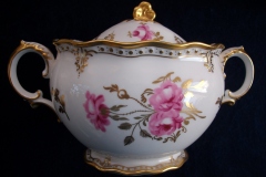 ROYAL CROWN DERBY ROYAL PINXTON ROSES A1155 -  COVERED SUGAR BOWL  .....   https://www.jaapiesfinechinastore.com