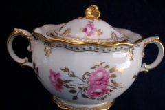 ROYAL CROWN DERBY ROYAL PINXTON ROSES A1155 -  COVERED SUGAR BOWL  .....   https://www.jaapiesfinechinastore.com