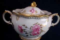 ROYAL CROWN DERBY ROYAL PINXTON ROSES A1155 -  COVERED SUGAR BOWL  .....   http://jaapiesfinechinastore.com