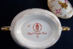 ROYAL CROWN DERBY ROYAL PINXTON ROSES A1155 -  COVERED SUGAR BOWL  .....   http://jaapiesfinechinastore.com