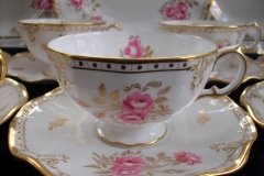 ROYAL CROWN DERBY ROYAL PINXTON ROSES A1155 - CUP & SAUCER   .....   http://jaapiesfinechinastore.com