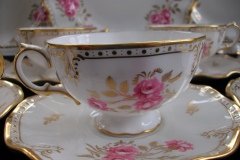 ROYAL CROWN DERBY ROYAL PINXTON ROSES A1155 - CUP & SAUCER   .....   http://jaapiesfinechinastore.com