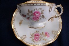ROYAL CROWN DERBY ROYAL PINXTON ROSES A1155 - CUP & SAUCER   .....   http://jaapiesfinechinastore.com