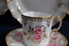ROYAL CROWN DERBY ROYAL PINXTON ROSES A1155 - DEMI CUP & SAUCER   .....   http://jaapiesfinechinastore.com