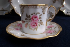 ROYAL CROWN DERBY ROYAL PINXTON ROSES A1155 - DEMI CUP & SAUCER   .....   https://www.jaapiesfinechinastore.com