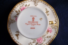 ROYAL CROWN DERBY ROYAL PINXTON ROSES A1155 - DEMI CUP & SAUCER   .....   https://www.jaapiesfinechinastore.com