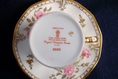 ROYAL CROWN DERBY ROYAL PINXTON ROSES A1155 - DEMI CUP & SAUCER   .....   http://jaapiesfinechinastore.com