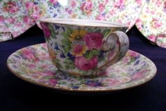 ROYAL WINTON SUMMERTIME- ASCOT CUP & ROUND SAUCER  6 1/4" ..... http://jaapiesfinechinastore.com