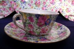 ROYAL WINTON SUMMERTIME- ASCOT CUP & ROUND SAUCER  6 1/4" ..... http://jaapiesfinechinastore.com