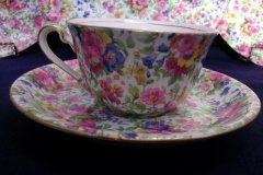 ROYAL WINTON SUMMERTIME- ASCOT CUP & ROUND SAUCER  6 1/4" ..... http://jaapiesfinechinastore.com