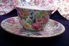 ROYAL WINTON SUMMERTIME- ASCOT CUP & ROUND SAUCER  6 1/4" ..... http://jaapiesfinechinastore.com
