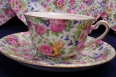 ROYAL WINTON SUMMERTIME- ASCOT CUP & ROUND SAUCER  6 1/4" ..... http://jaapiesfinechinastore.com