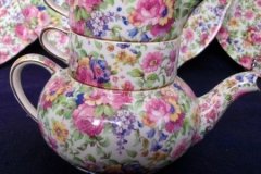 ROYAL WINTON SUMMERTIME-  MINI TEAPOT STACKING SET  ..... http://jaapiesfinechinastore.com
