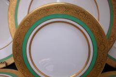 ROYAL WORCESTER C3353 GREEN- GOLD ENCRUSTED (c.1931) CUP & SAUCER (s)-  EXCELLENT!! RARE!!