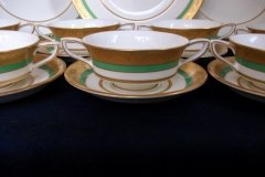 ROYAL WORCESTER 3353 GREEN- SOUP BOWL  &  SAUCER    .....   http://jaapiesfinechinastore.com