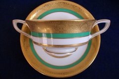 ROYAL WORCESTER 3353 GREEN- SOUP BOWL  &  SAUCER    .....   http://jaapiesfinechinastore.com