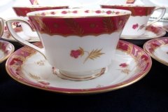 ROYAL WORCESTER GEORGIAN RED- CUP & SAUCER   .....  http://jaapiesfinechinastore.com
