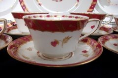 ROYAL WORCESTER GEORGIAN RED- CUP & SAUCER   .....  http://jaapiesfinechinastore.com