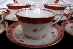 ROYAL WORCESTER GEORGIAN RED- CUP & SAUCER   .....  http://jaapiesfinechinastore.com