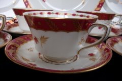 ROYAL WORCESTER GEORGIAN RED- CUP & SAUCER   .....  http://jaapiesfinechinastore.com