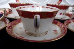 ROYAL WORCESTER GEORGIAN RED- CUP & SAUCER   .....  http://jaapiesfinechinastore.com