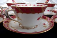 ROYAL WORCESTER GEORGIAN RED- CUP & SAUCER   .....  http://jaapiesfinechinastore.com