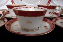 ROYAL WORCESTER GEORGIAN RED- CUP & SAUCER   .....  http://jaapiesfinechinastore.com