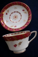 ROYAL WORCESTER GEORGIAN RED- CUP & SAUCER   .....  http://jaapiesfinechinastore.com