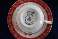 ROYAL WORCESTER GEORGIAN RED- CUP & SAUCER   .....  http://jaapiesfinechinastore.com