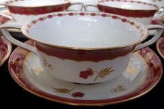 ROYAL WORCESTER GEORGIAN RED- SOUP BOWL & SAUCER   .....  http://jaapiesfinechinastore.com