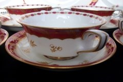 ROYAL WORCESTER GEORGIAN RED- SOUP BOWL & SAUCER   .....  http://jaapiesfinechinastore.com