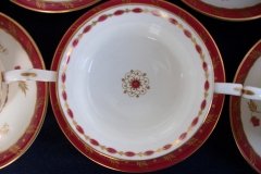 ROYAL WORCESTER GEORGIAN RED- SOUP BOWL & SAUCER   .....  http://jaapiesfinechinastore.com