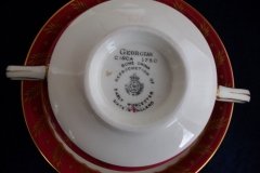 ROYAL WORCESTER GEORGIAN RED- SOUP BOWL & SAUCER   .....  http://jaapiesfinechinastore.com