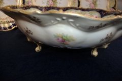 RS PRUSSIA VIERSA ROSES/COBALT- FOOTED BOWL #1   .....   http://jaapiesfinechinastore.com