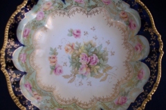 RS PRUSSIA VIERSA ROSES/COBALT- FOOTED BOWL #1   .....   https://www.jaapiesfinechinastore.com