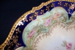 RS PRUSSIA VIERSA ROSES/COBALT- FOOTED BOWL #1   .....   http://jaapiesfinechinastore.com