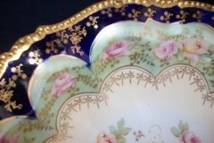 RS PRUSSIA VIERSA ROSES/COBALT- FOOTED BOWL #1   .....   http://jaapiesfinechinastore.com