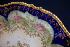 RS PRUSSIA VIERSA ROSES/COBALT- FOOTED BOWL #1   .....   http://jaapiesfinechinastore.com