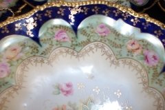 RS PRUSSIA VIERSA ROSES/COBALT- FOOTED BOWL #1   .....   http://jaapiesfinechinastore.com