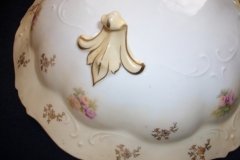 RS PRUSSIA VIERSA ROSES/COBALT- FOOTED BOWL #1   .....   http://jaapiesfinechinastore.com