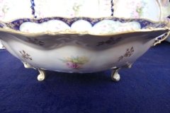 RS PRUSSIA VIERSA ROSES/COBALT- FOOTED BOWL #2   .....   http://jaapiesfinechinastore.com