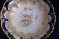 RS PRUSSIA VIERSA ROSES/COBALT- FOOTED BOWL #2   .....   https://www.jaapiesfinechinastore.com