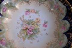 RS PRUSSIA VIERSA ROSES/COBALT- FOOTED BOWL #2   .....   http://jaapiesfinechinastore.com