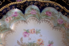 RS PRUSSIA VIERSA ROSES/COBALT- FOOTED BOWL #2   .....   https://www.jaapiesfinechinastore.com